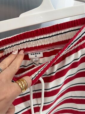 Parke Red Striped Athletic Shorts - Women's